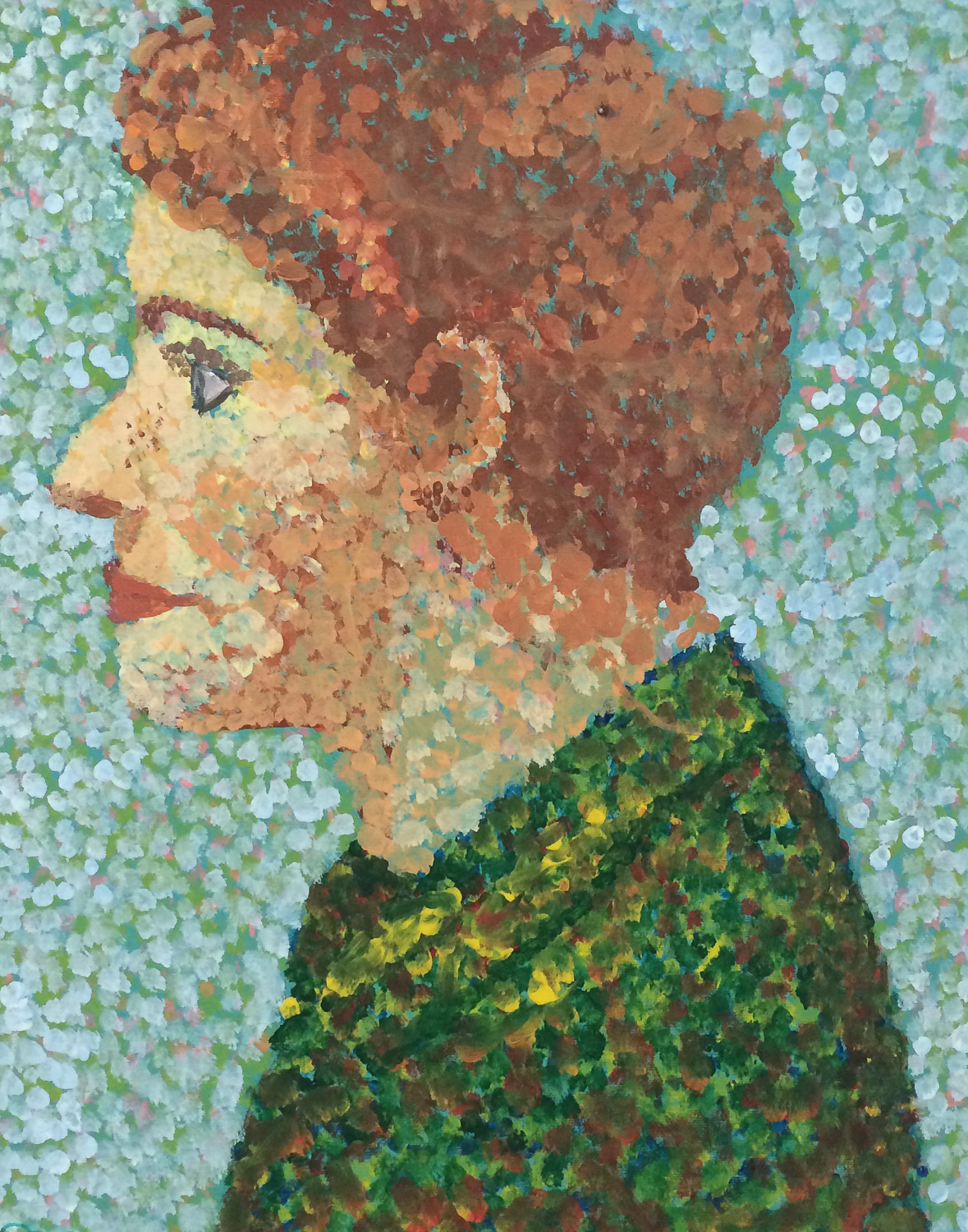 Painting of a man's profile 