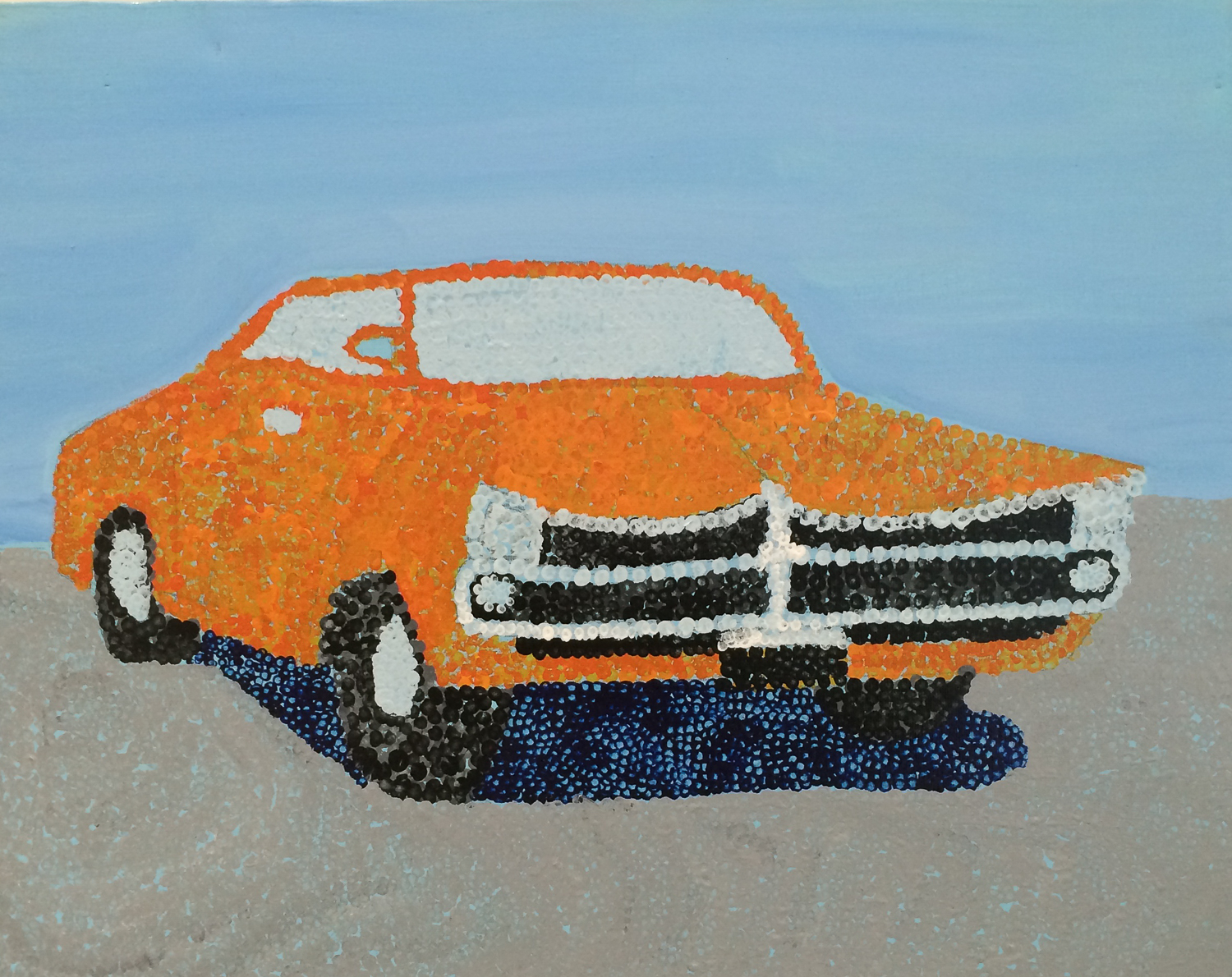 Painting of a classic car