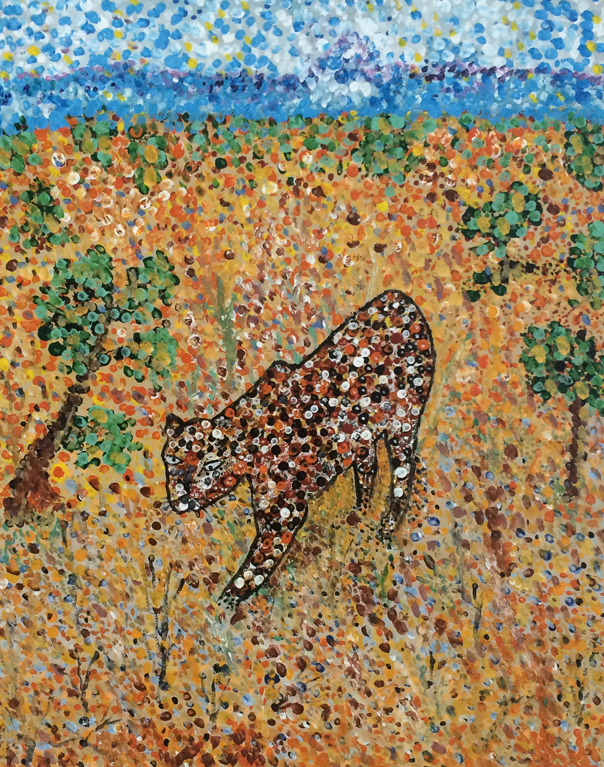 The Leopard's Spots by Anne Ammann Painting of a Leopard