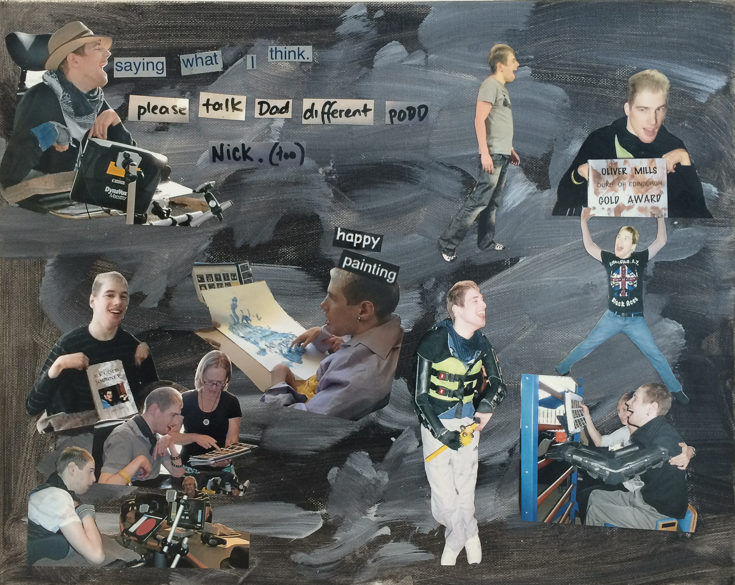 Making Dreams Happen by Oliver Mills Collage and painting