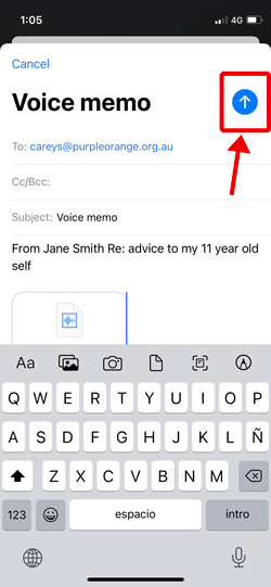 email voice memo recording