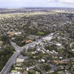 Aerial shot of a metropolitan area.