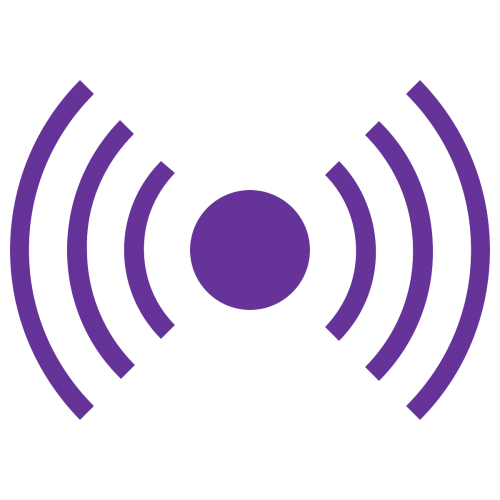 Icon of waves radiating outward symbolising influence Icon of waves radiating outward symbolising influence