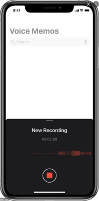 Apple Voice memo app in process of recording Apple Voice memo app in process of recording