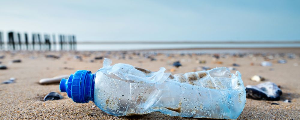 Plastic trash on beach Plastic trash on beach